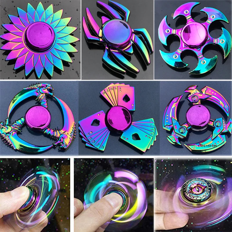 Premium Metal Fidget Spinner Colorful 21 Styles EDC Desk Gyroscope Toys Gift For Adults And Kids - ToylandEU