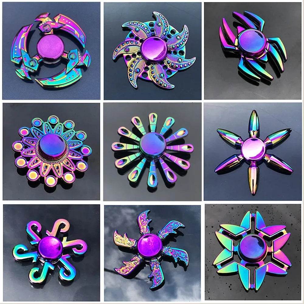 Premium Metal Fidget Spinner with Rainbow Gradient Color for Stress Relief and Anxiety Management for Kids and Adults - ToylandEU
