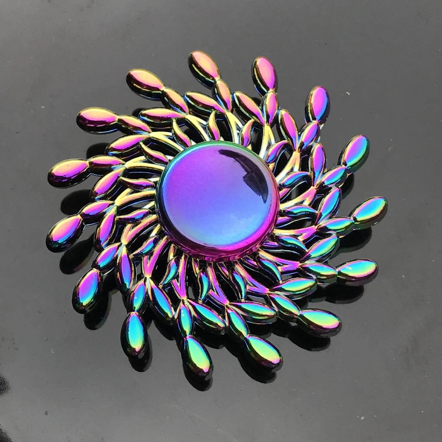 Premium Metal Fidget Spinner with Rainbow Gradient Color for Stress Relief and Anxiety Management for Kids and Adults - ToylandEU