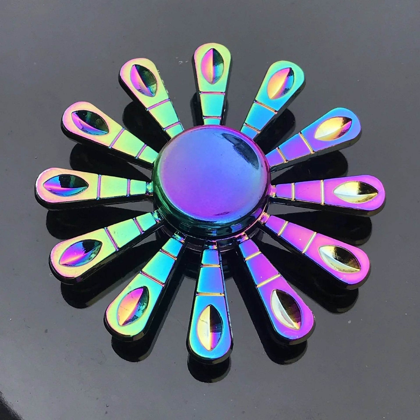 Premium Metal Fidget Spinner with Rainbow Gradient Color for Stress Relief and Anxiety Management for Kids and Adults - ToylandEU