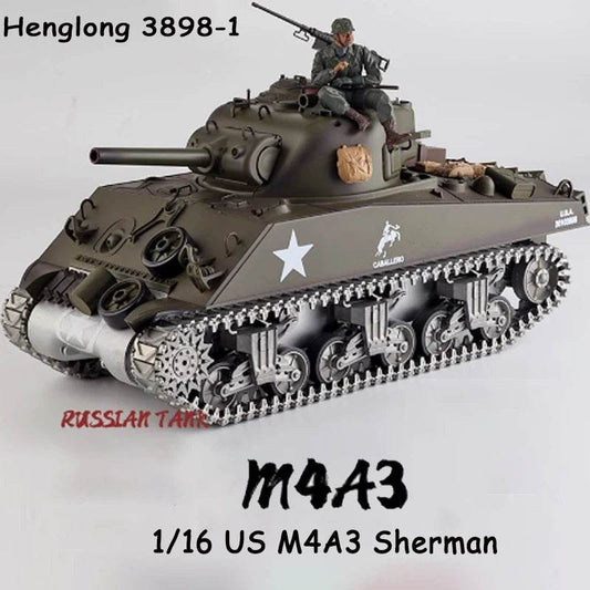 Tanque RC de metal premium M4A3 1to16 Simulação de batalha para fãs - ToylandEU