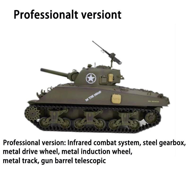 Premium Metal RC Tank M4A3 1to16 Battle Simulation for Fans - ToylandEU