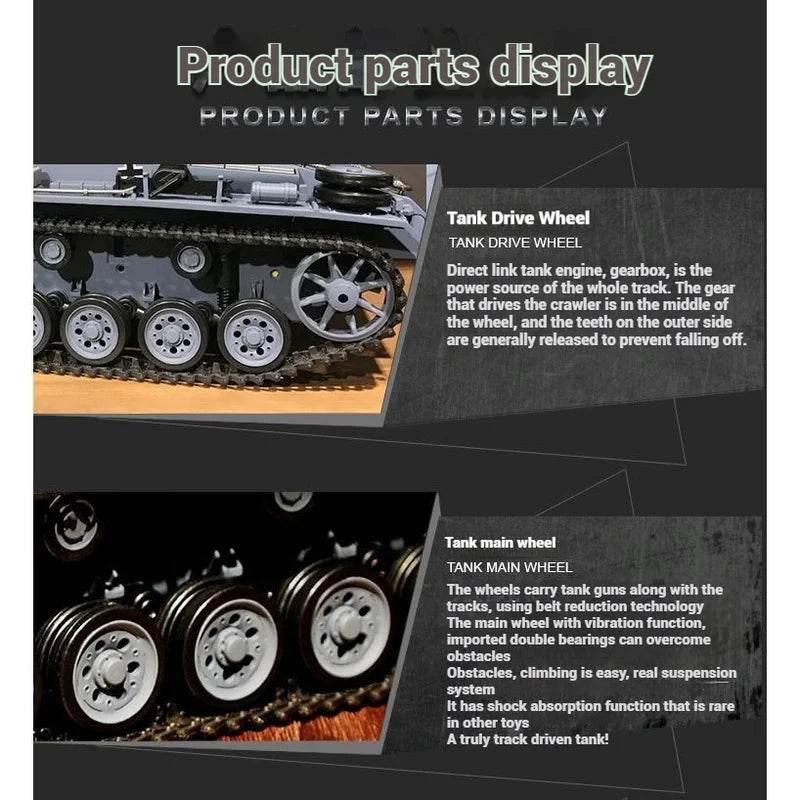 Premium Metal Remote Control Battle Tank Infrared For Kids - ToylandEU