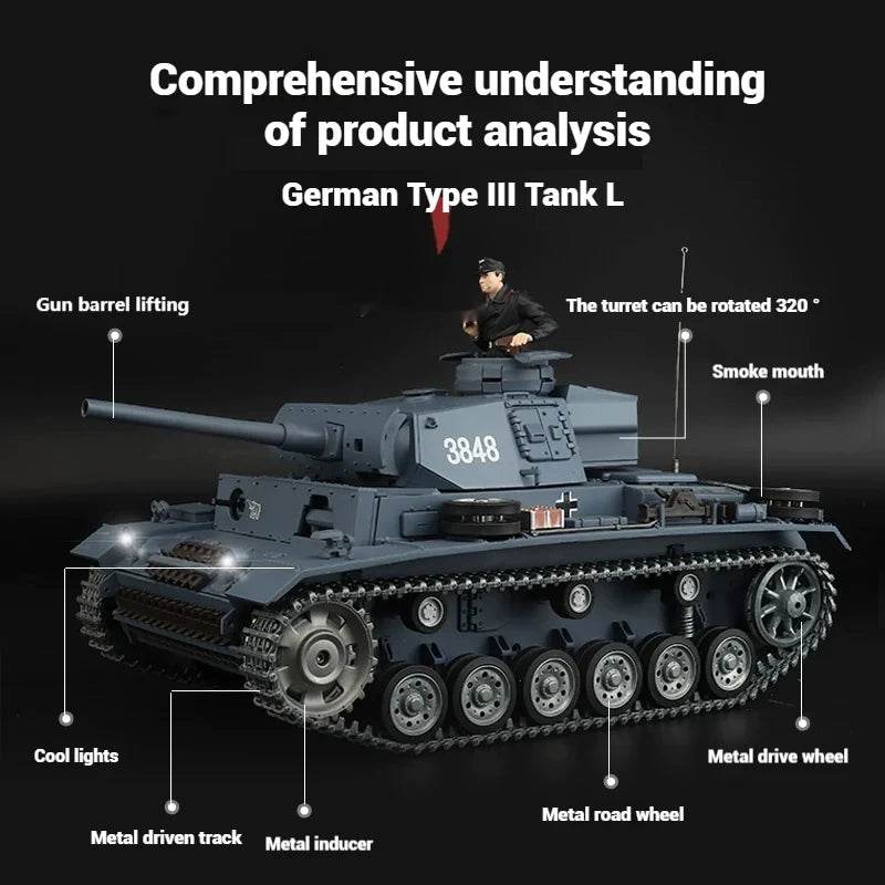 Premium Metal Remote Control Battle Tank Infrared For Kids - ToylandEU