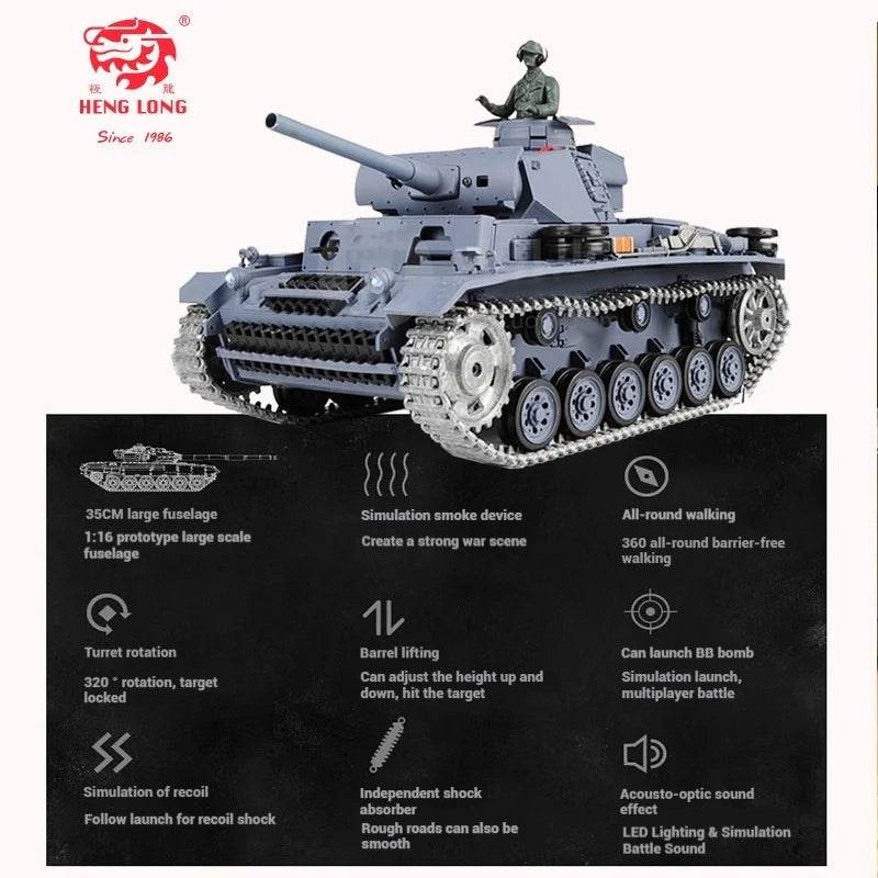 Premium Metal Remote Control Battle Tank Infrared For Kids - ToylandEU