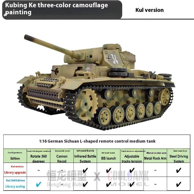 Premium Metal Remote Control Battle Tank Infrared For Kids - ToylandEU