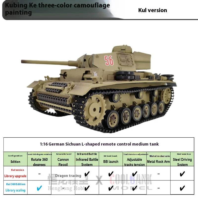 Premium Metal Remote Control Battle Tank Infrared For Kids - ToylandEU