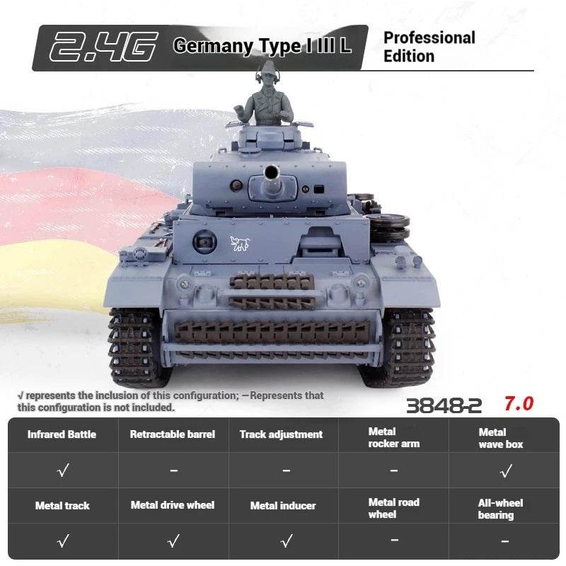 Premium Metal Remote Control Battle Tank Infrared For Kids - ToylandEU