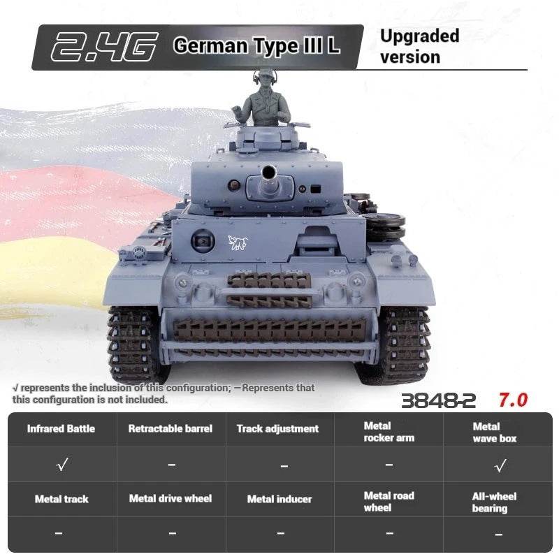 Premium Metal Remote Control Battle Tank Infrared For Kids - ToylandEU