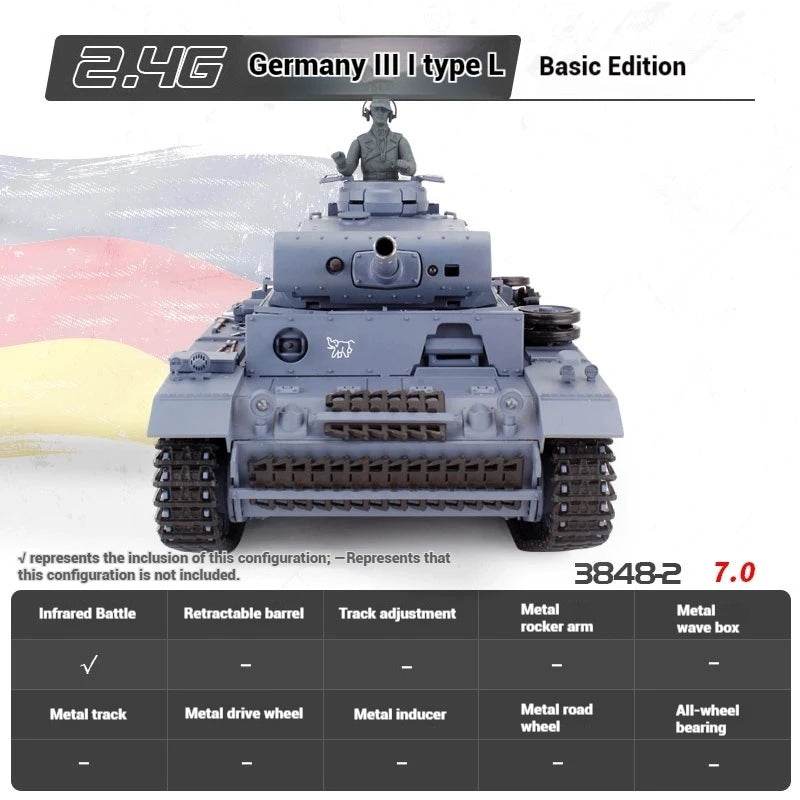 Premium Metal Remote Control Battle Tank Infrared For Kids - ToylandEU