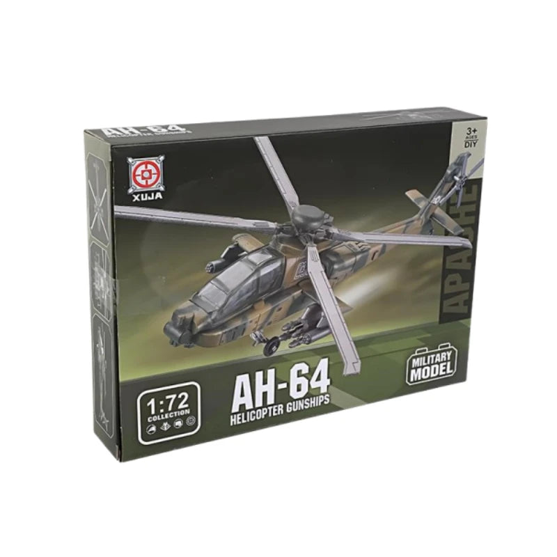Premium Military Building Block Model One Seventy Two Scale AH 64 Apache Helicopter Lego Compatible For Boys - ToylandEU