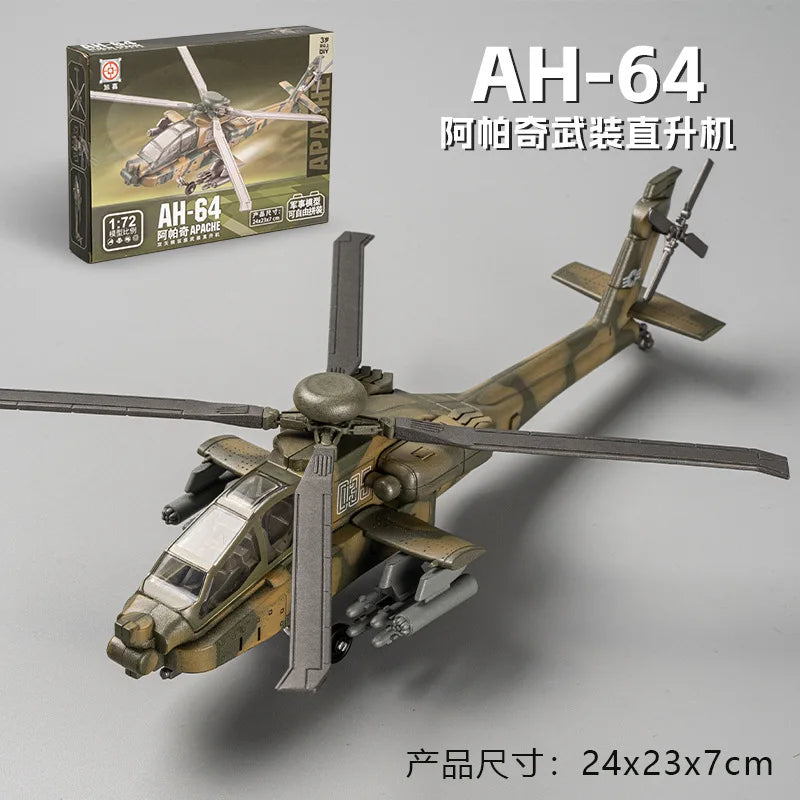Premium Military Building Block Model One Seventy Two Scale AH 64 Apache Helicopter Lego Compatible For Boys - ToylandEU