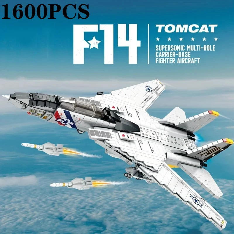 Premium Military Building Blocks F14 Tomcat Carrier Base Model 1600Pcs For Kids And Adults - ToylandEU