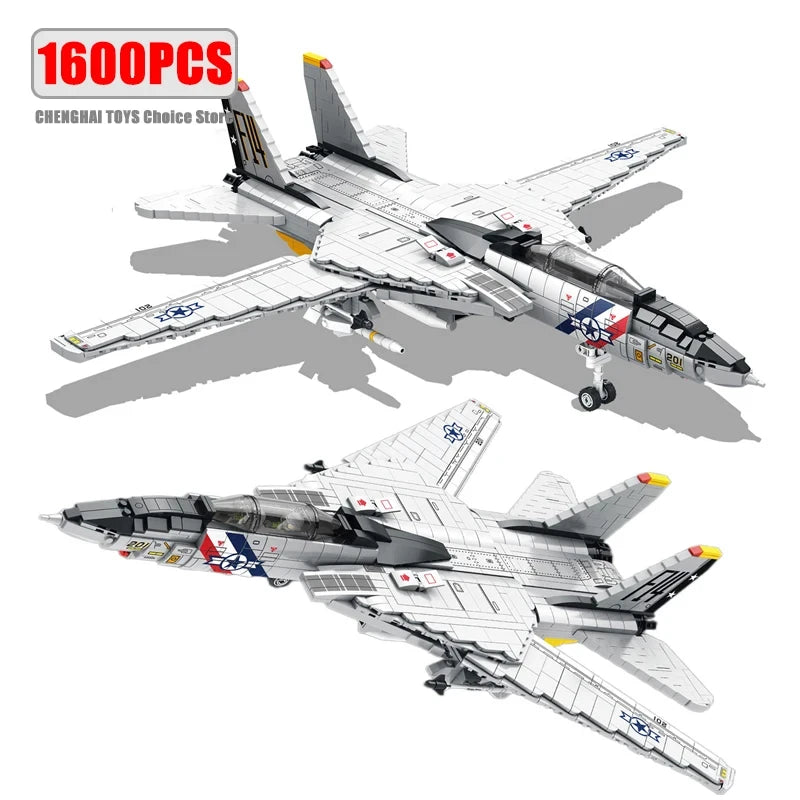 Premium Military Building Blocks F14 Tomcat Carrier Base Model 1600Pcs For Kids And Adults - ToylandEU
