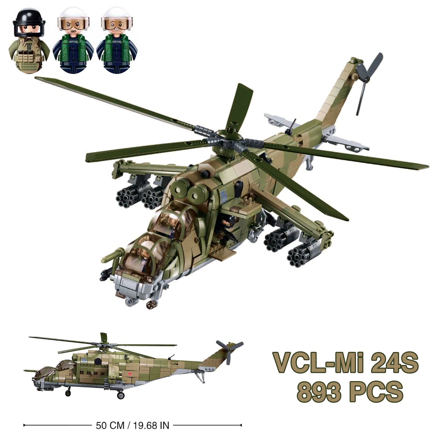 Premium Military Building Blocks Lego Compatible Ka 52 Mi 24 Stryker Helicopters Set For Kids - ToylandEU