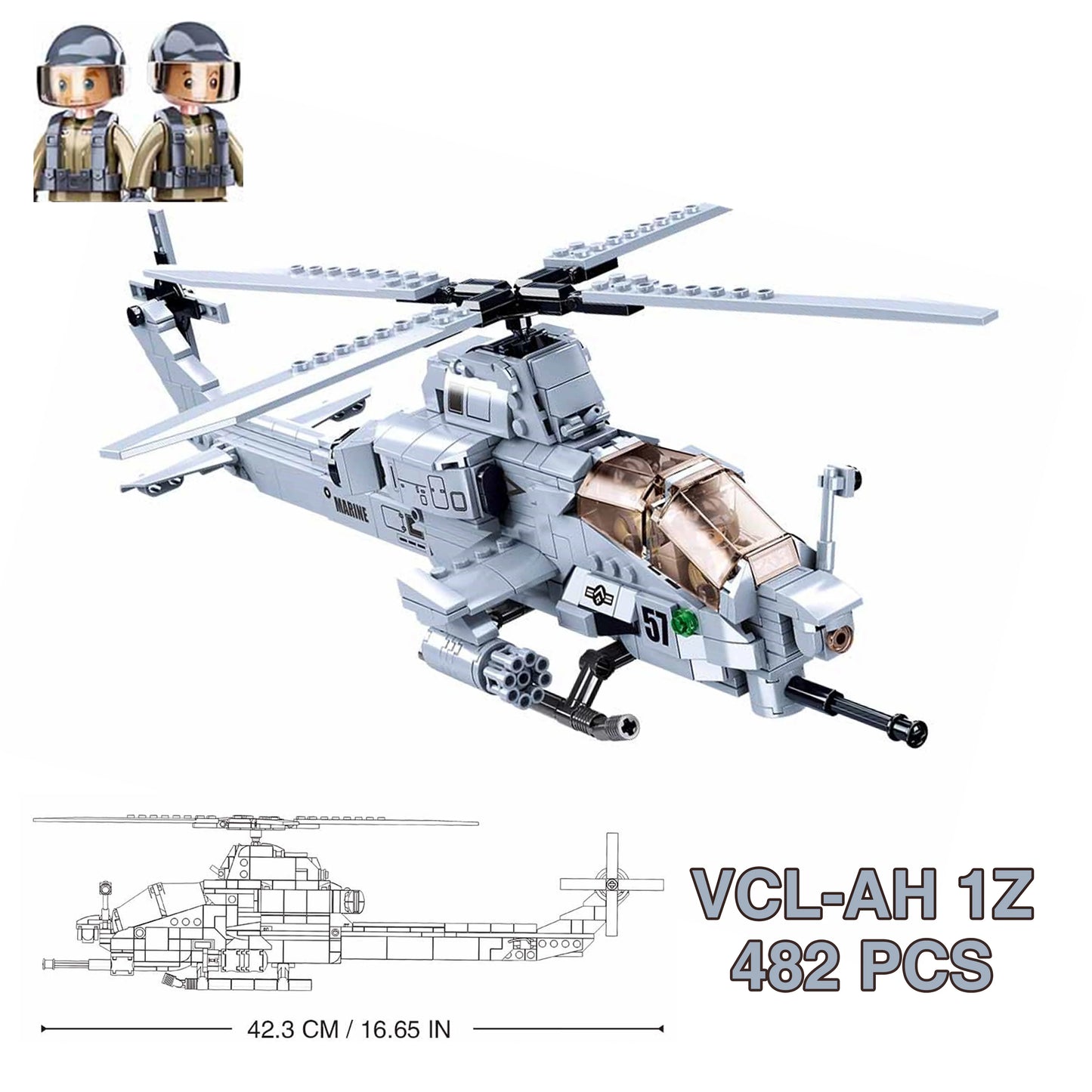Premium Military Building Blocks Lego Compatible Ka 52 Mi 24 Stryker Helicopters Set For Kids - ToylandEU