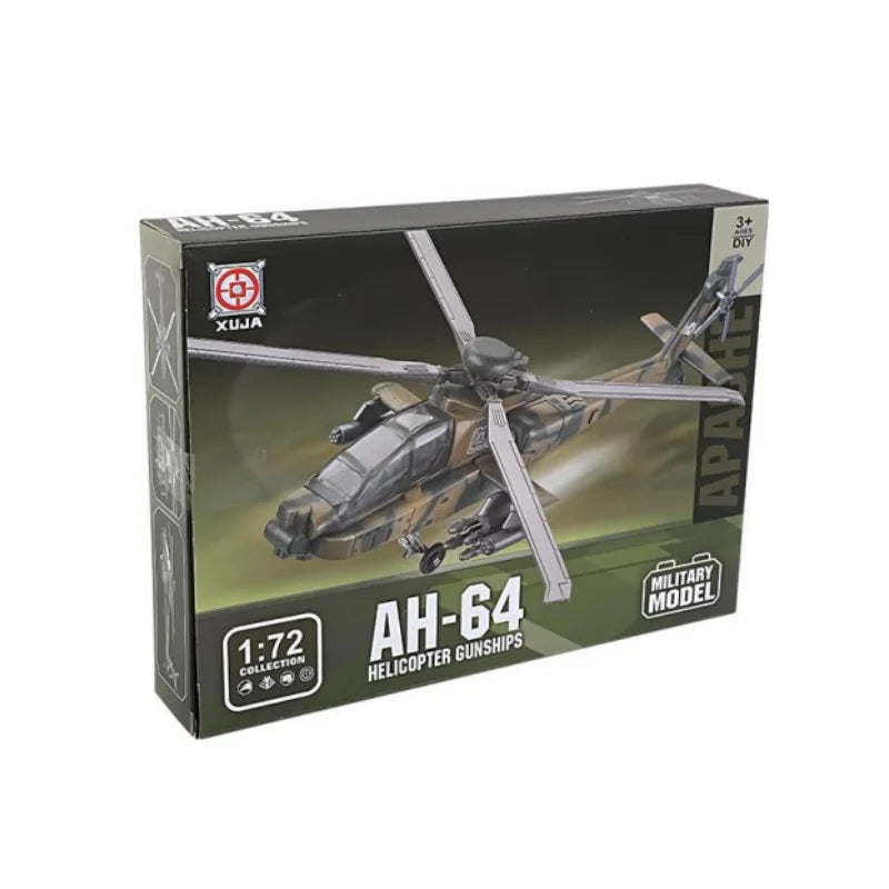 Premium Military Building Blocks Set 1 72 Scale AH 64 Apache Model Self Locking Bricks For Boys - ToylandEU