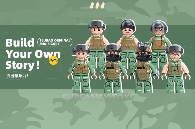 Premium Military Building Blocks Set With 744 Pieces EBRC Reconnaissance Armored Vehicle Helicopter For Teen Builders - ToylandEU