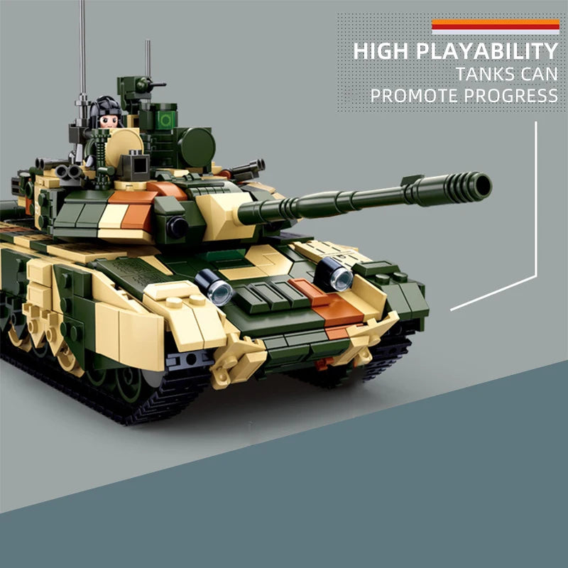 Premium Military Building Blocks Toy Set T90MS Main Battle Tank Model For Kids And Adult Collectors Gift - ToylandEU
