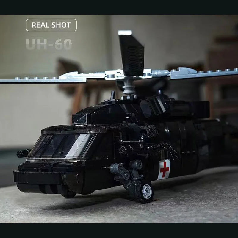 Premium Military Helicopter Building Block Set Apache AH 64 Gunship Compatible With Lego For Boys - ToylandEU