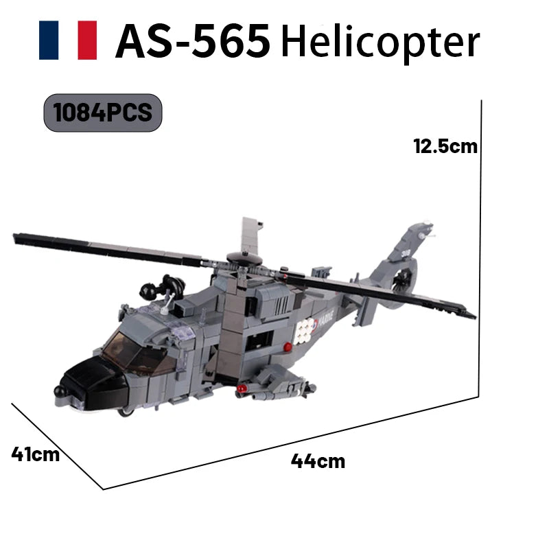 Premium Military Helicopter Building Block Set Apache AH 64 Gunship Compatible With Lego For Boys - ToylandEU
