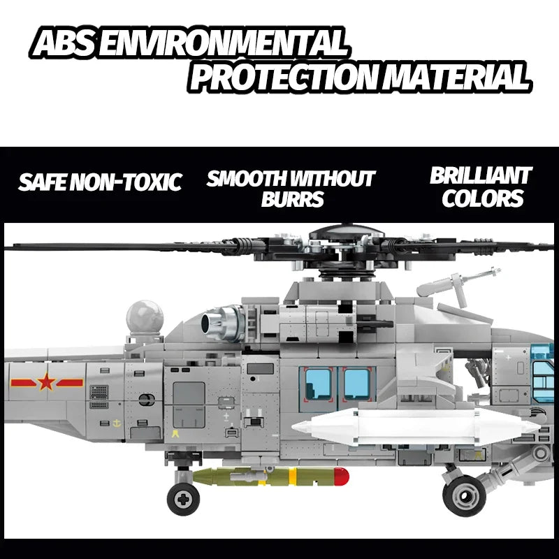 Premium Military Helicopter Building Blocks Kit With Realistic Detail STEM Toy For Kids And Adults - ToylandEU