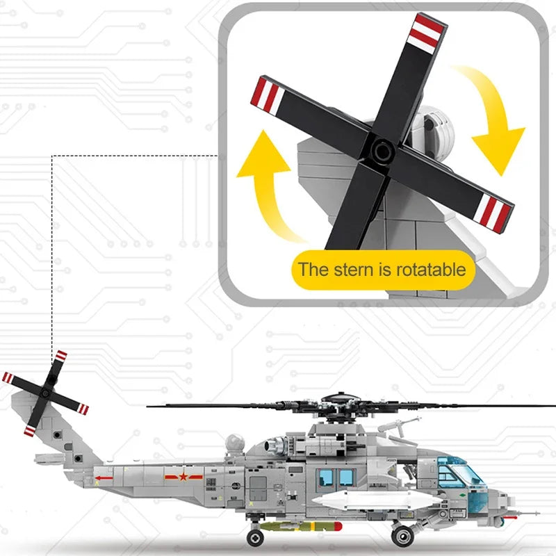 Premium Military Helicopter Building Blocks Kit With Realistic Detail STEM Toy For Kids And Adults - ToylandEU
