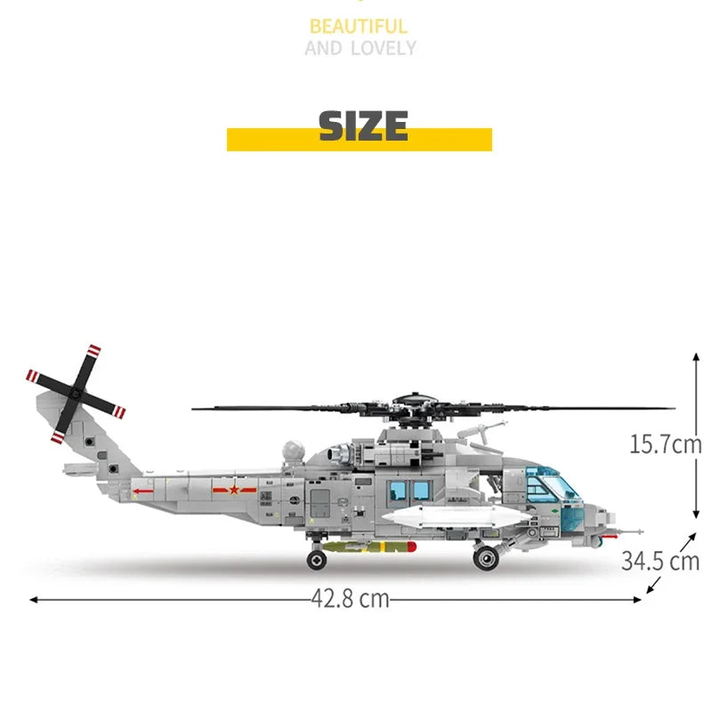 Premium Military Helicopter Building Blocks Kit With Realistic Detail STEM Toy For Kids And Adults - ToylandEU
