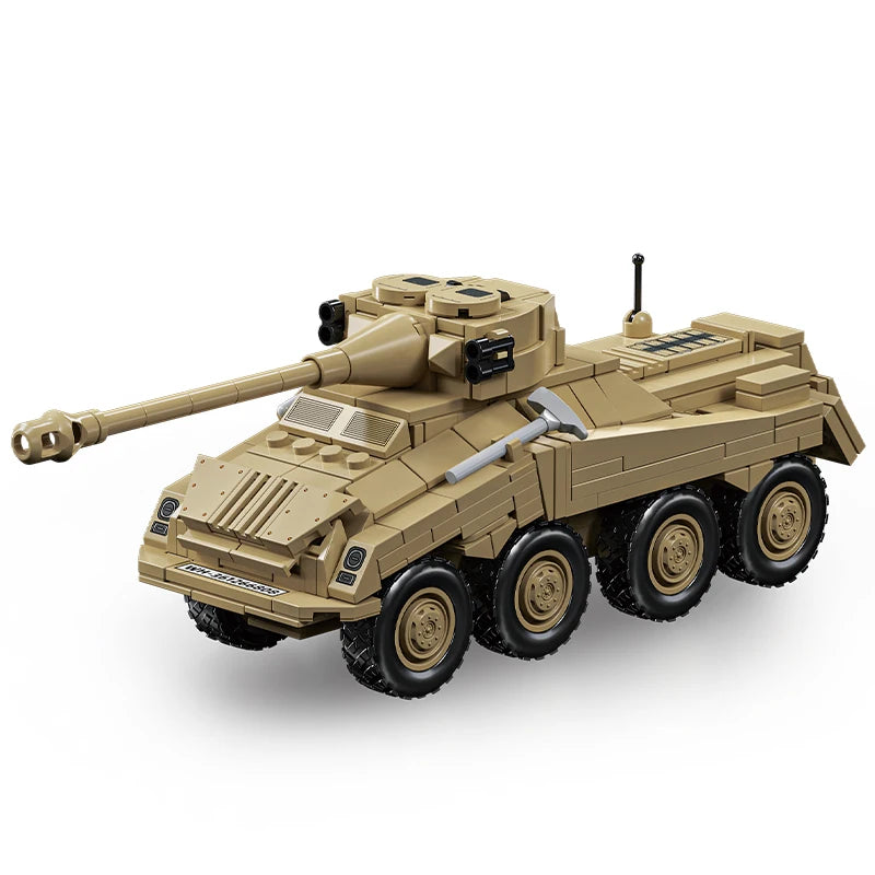 Premium Military Model Building Blocks Kit SdKfz 234 Heavy Armored Vehicle For Kids And History Enthusiasts - ToylandEU