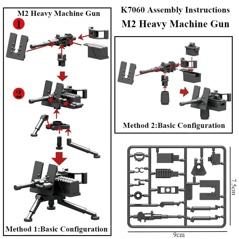 Premium Military Puzzle Building Toy DIY Machine Gun And Cannon Battle Set For Boys - ToylandEU