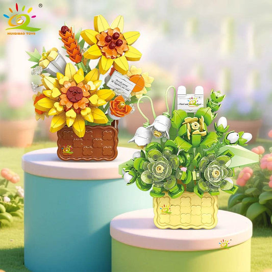 Premium Mini Building Block Set With Vase Bouquet For Kids - ToylandEU