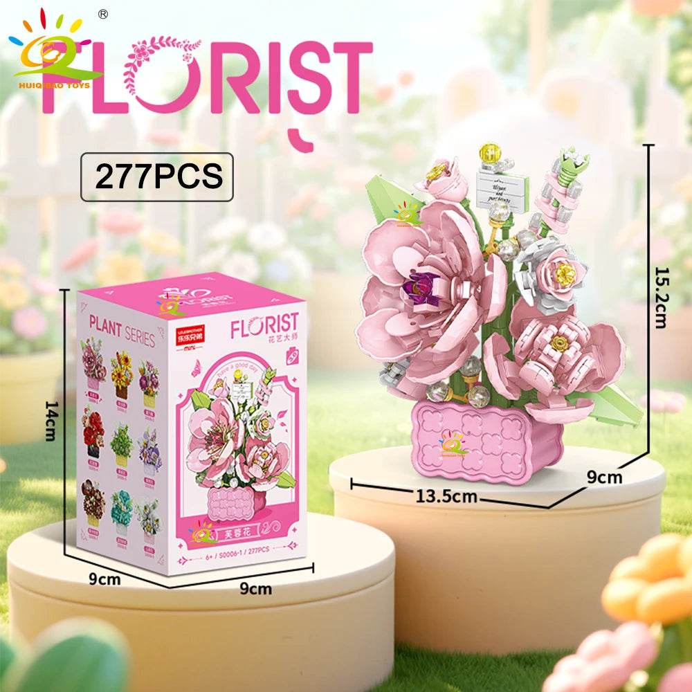 Premium Mini Building Block Set With Vase Bouquet For Kids - ToylandEU