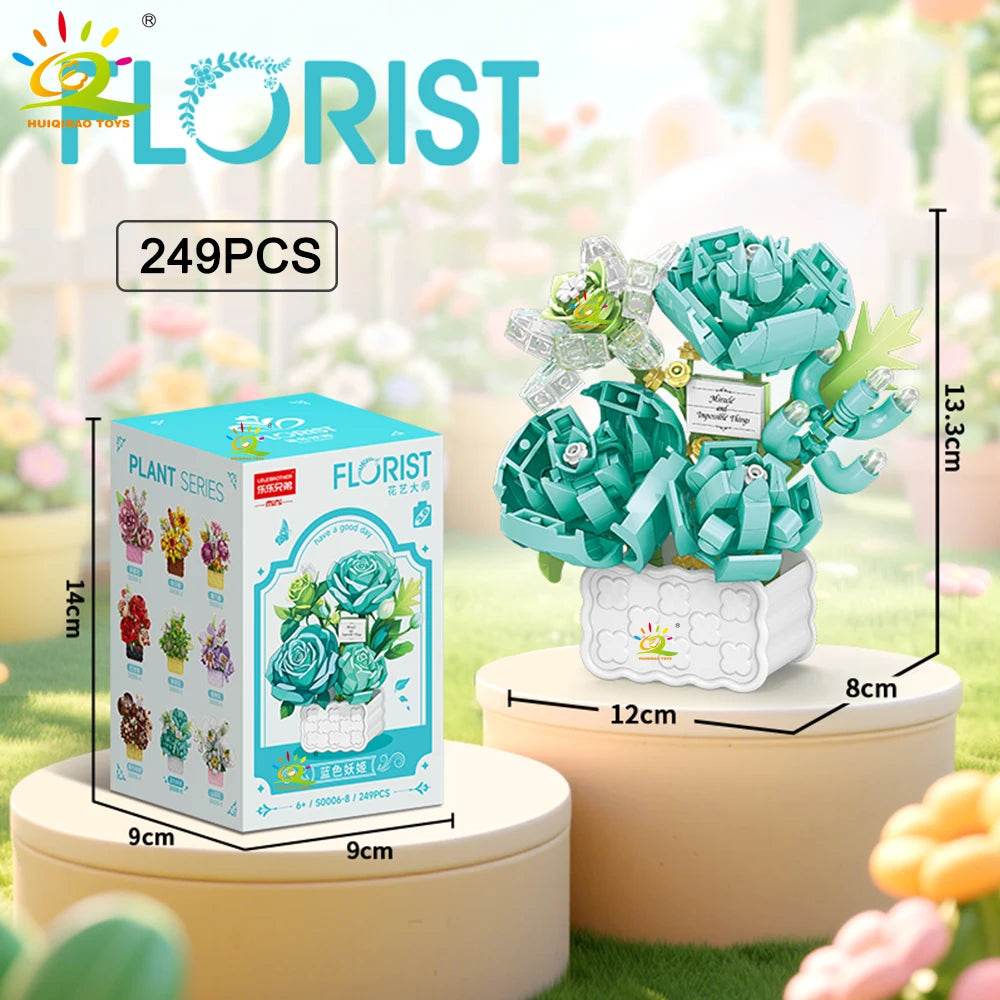 Premium Mini Building Block Set With Vase Bouquet For Kids - ToylandEU