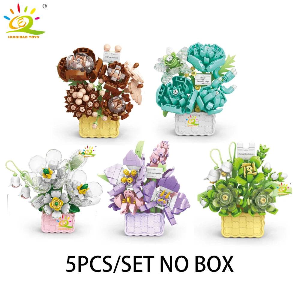 Premium Mini Building Block Set With Vase Bouquet For Kids - ToylandEU