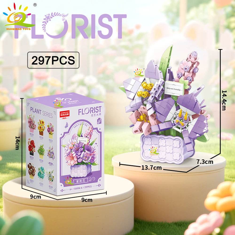 Premium Mini Building Block Set With Vase Bouquet For Kids - ToylandEU