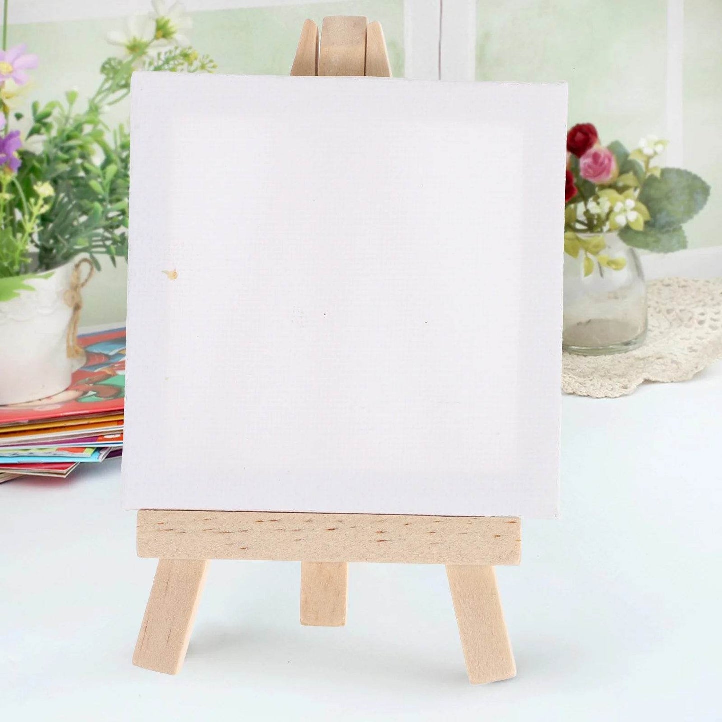 Premium Mini Canvas Easel Set Portable Wooden Display Stand for Beginner Artists - ToylandEU