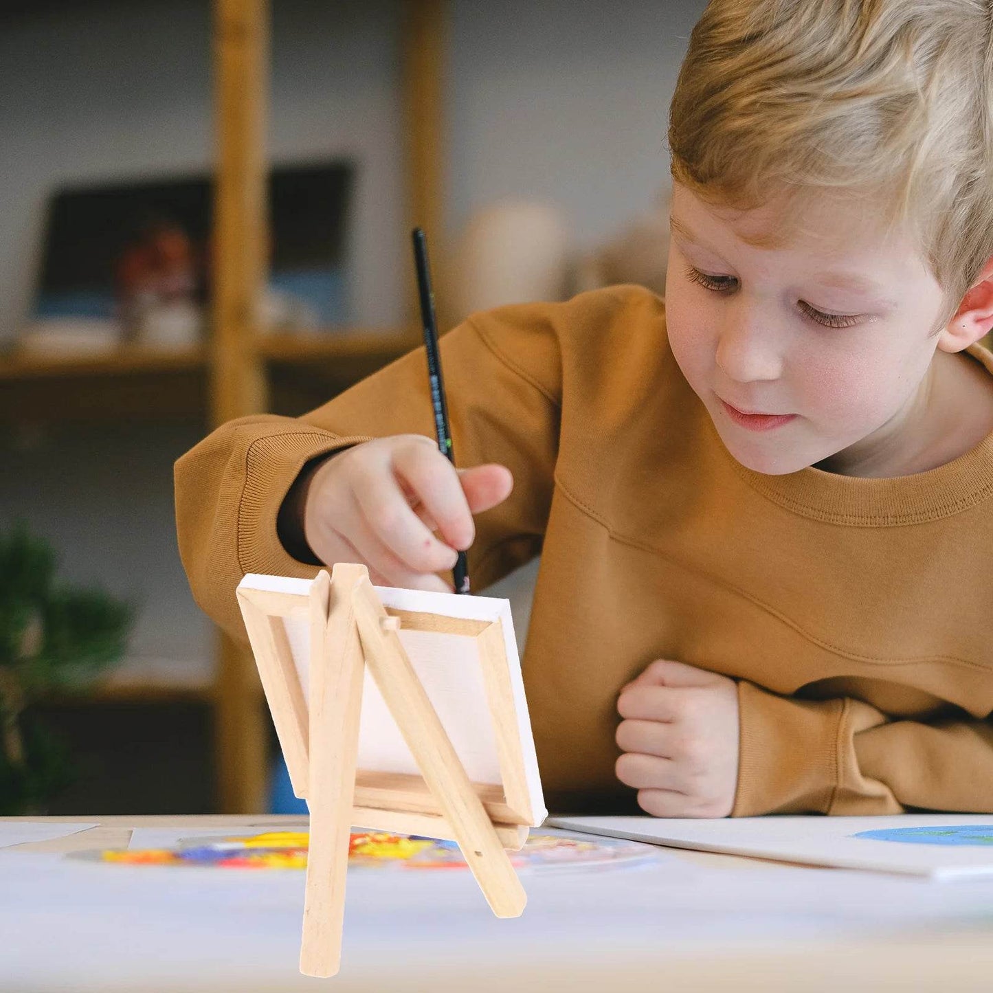 Premium Mini Canvas Easel Set for Kids with Versatile Wooden Art Boards for Painting and DIY Creativity - ToylandEU