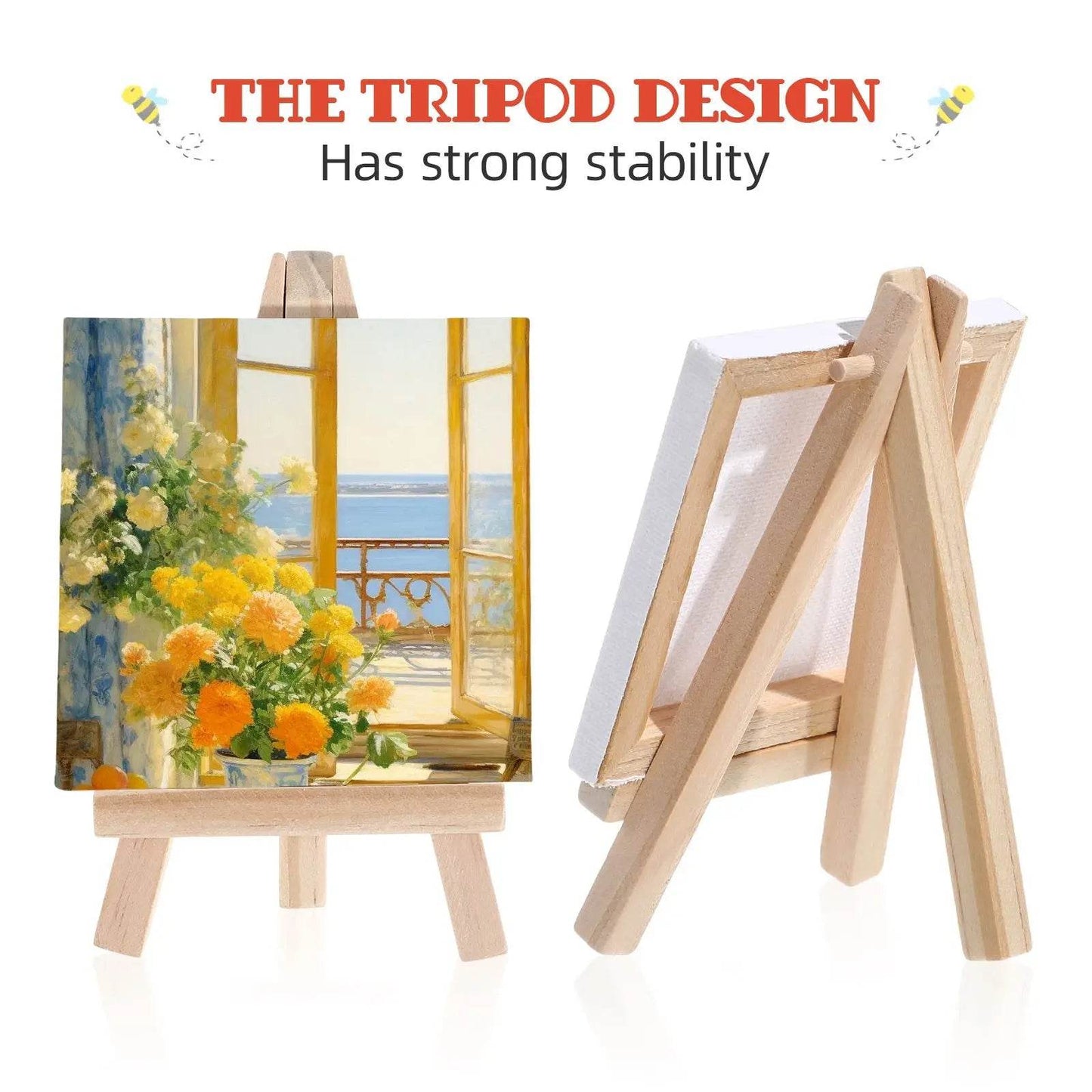 Premium Mini Canvas Easel Set for Kids with Versatile Wooden Art Boards for Painting and DIY Creativity - ToylandEU