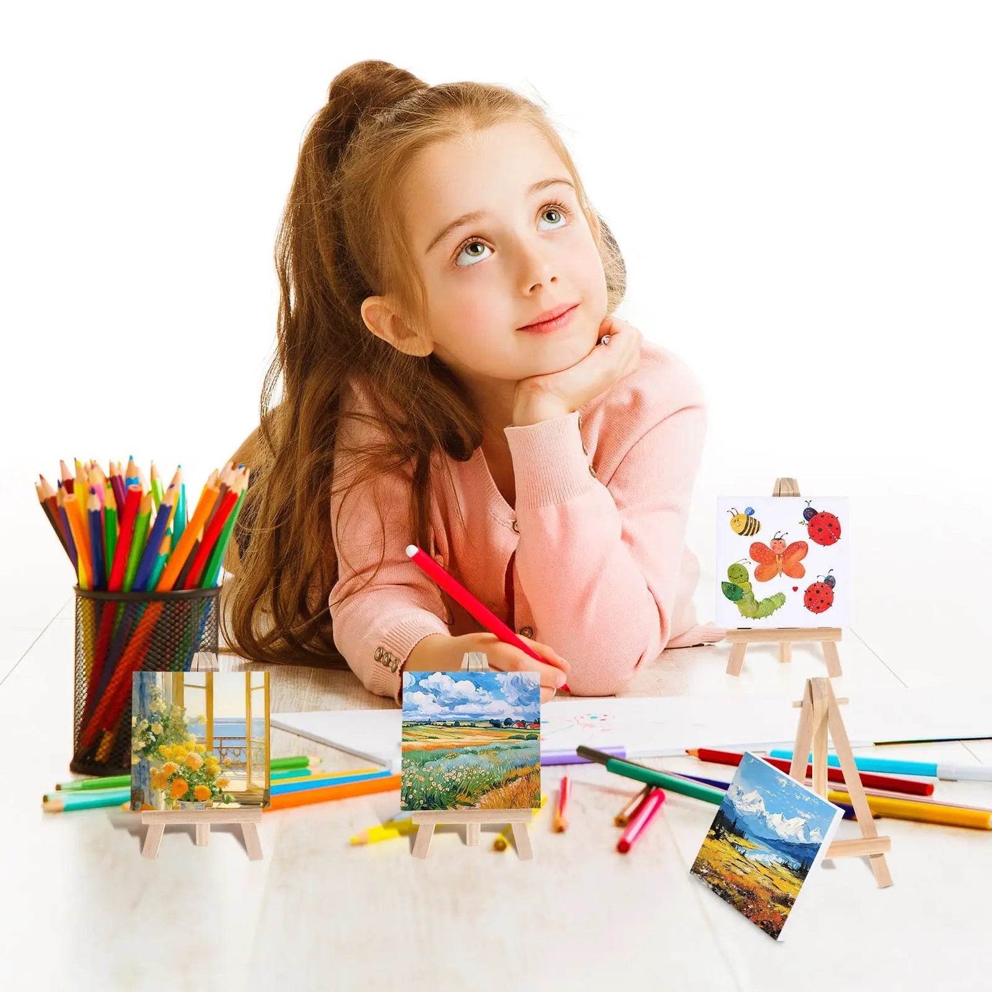 Premium Mini Canvas Easel Set for Kids with Versatile Wooden Art Boards for Painting and DIY Creativity - ToylandEU