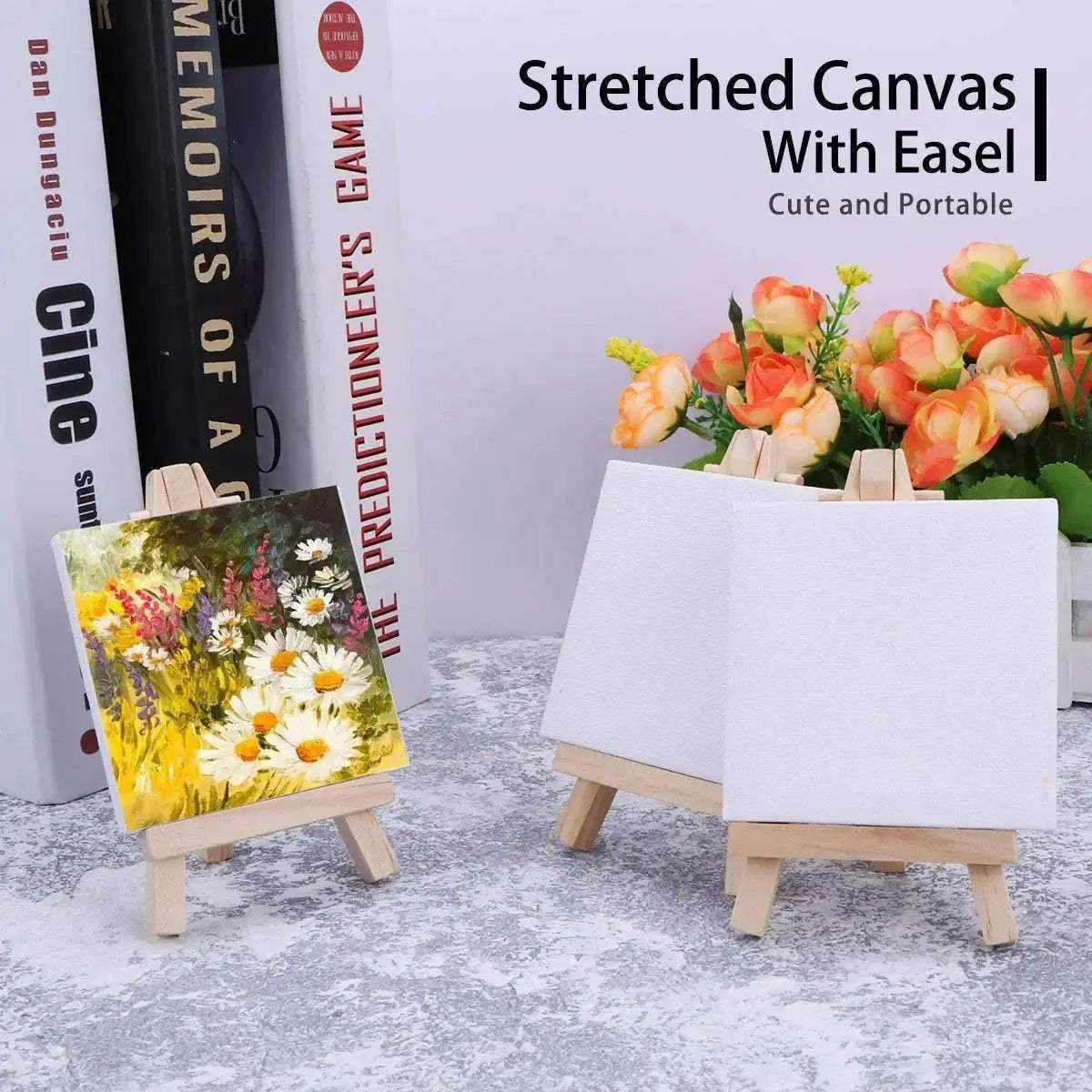 Premium Mini Canvas and Easel Set with Wood Panels for Kids Painting and DIY Art Projects - ToylandEU