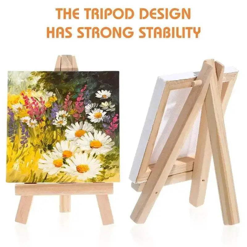 Premium Mini Canvas and Easel Set with Wood Panels for Kids Painting and DIY Art Projects - ToylandEU