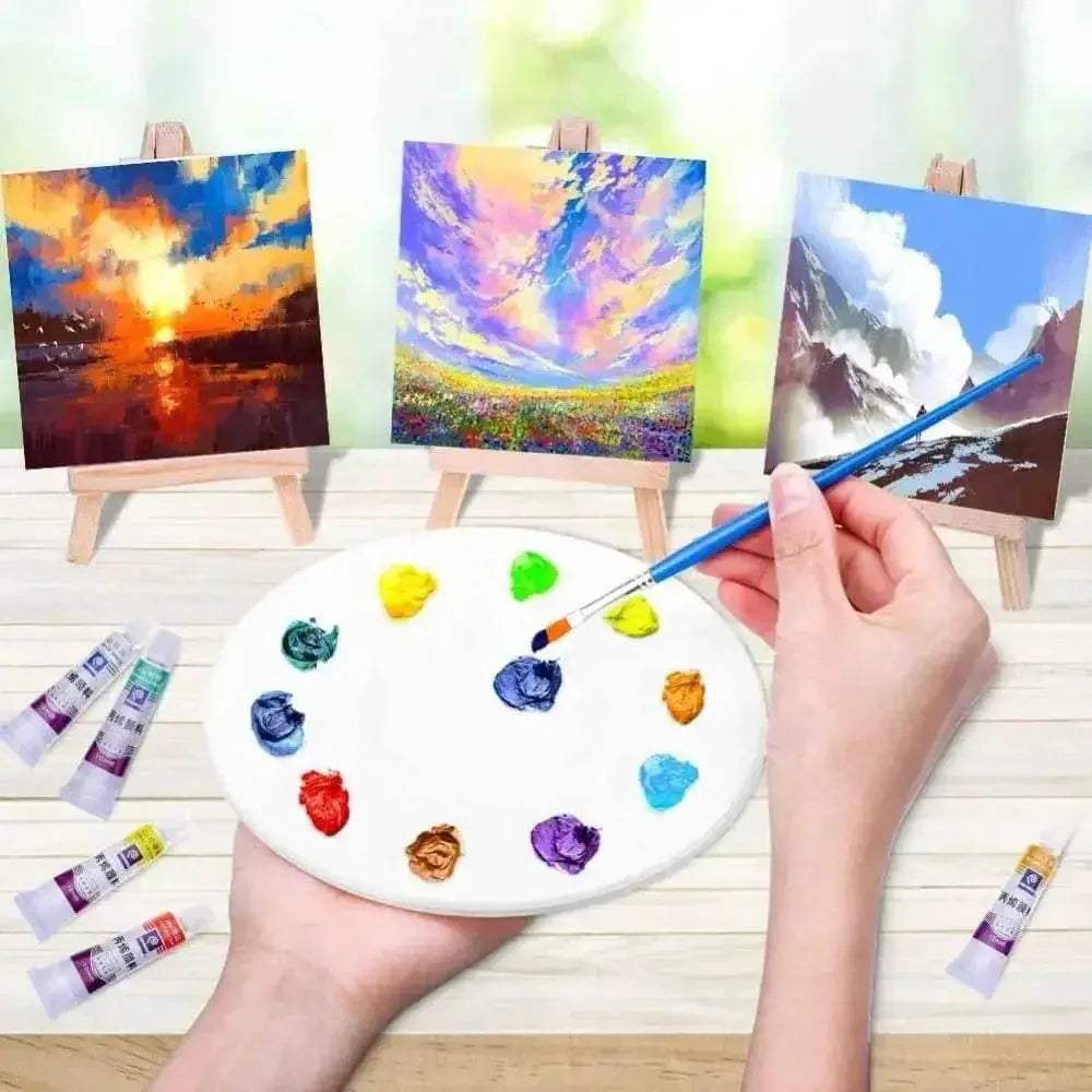 Premium Mini Canvas and Easel Set with Wood Panels for Kids Painting and DIY Art Projects - ToylandEU