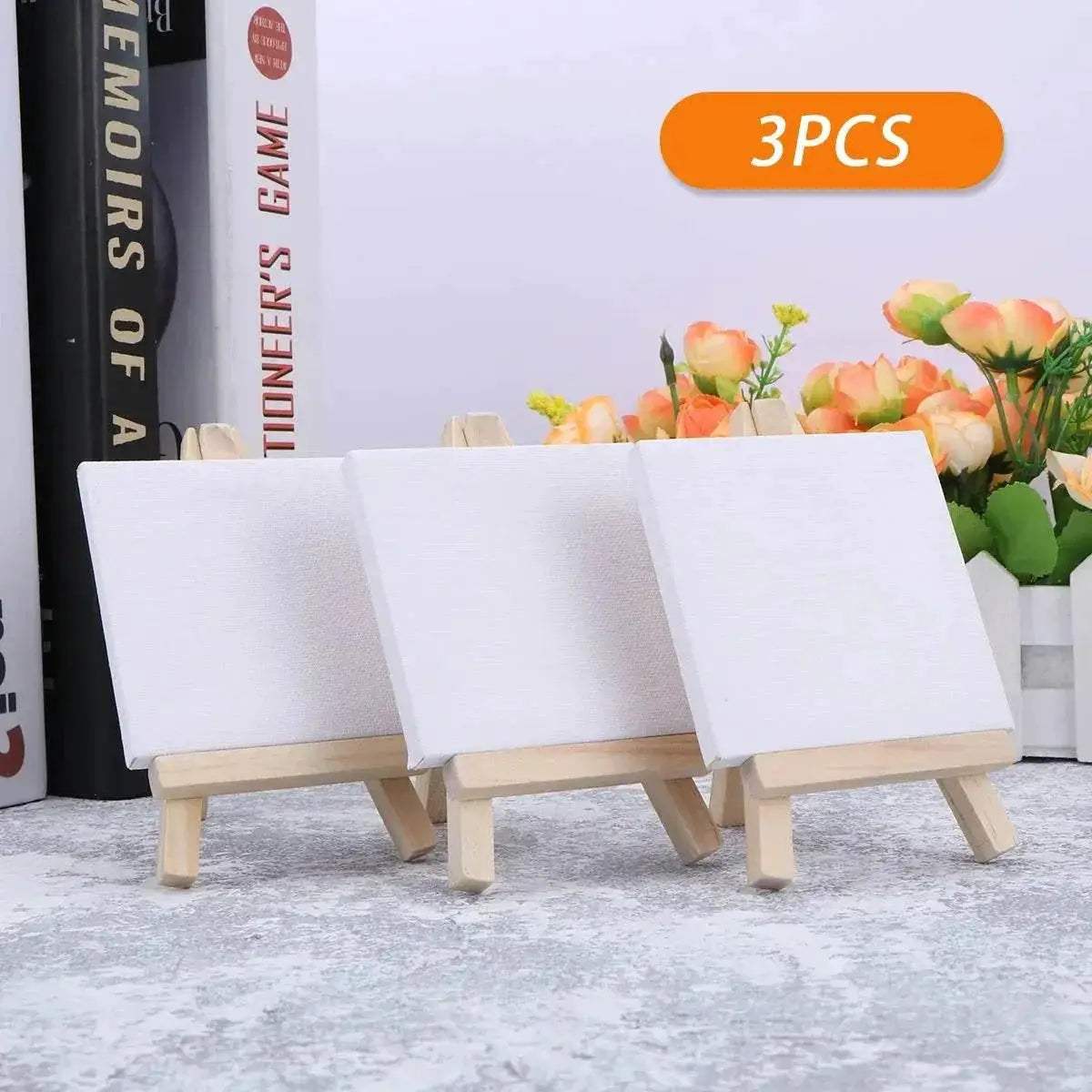 Premium Mini Canvas and Easel Set with Wood Panels for Kids Painting and DIY Art Projects - ToylandEU
