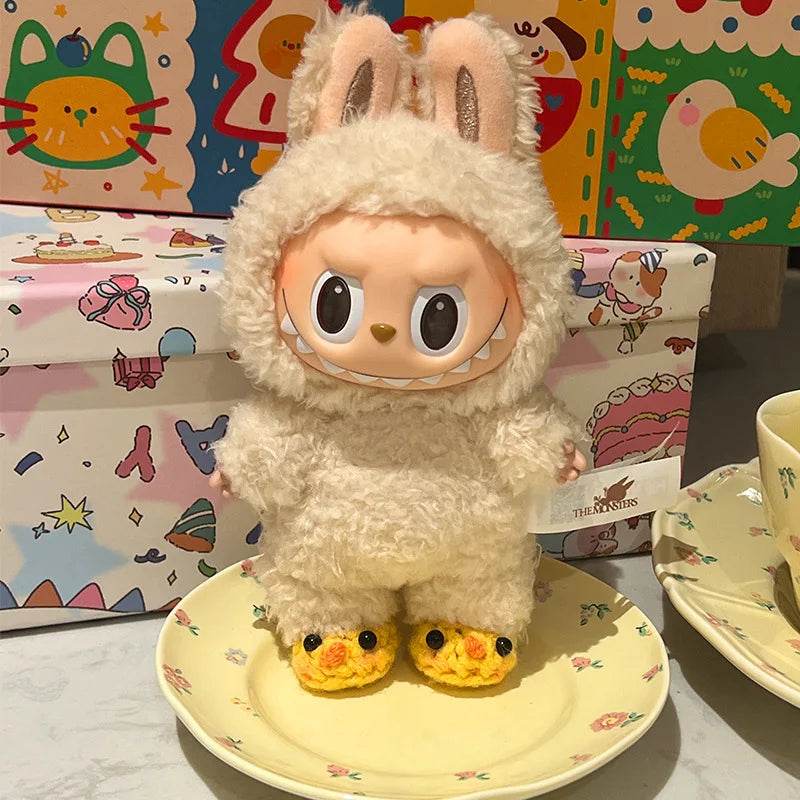 Premium Mini Plush Doll Swimsuit Set Hawaiian Style Bikini and Grass Skirt for 15 to 17 Centimeter Labubu Dolls Labubu - ToylandEU