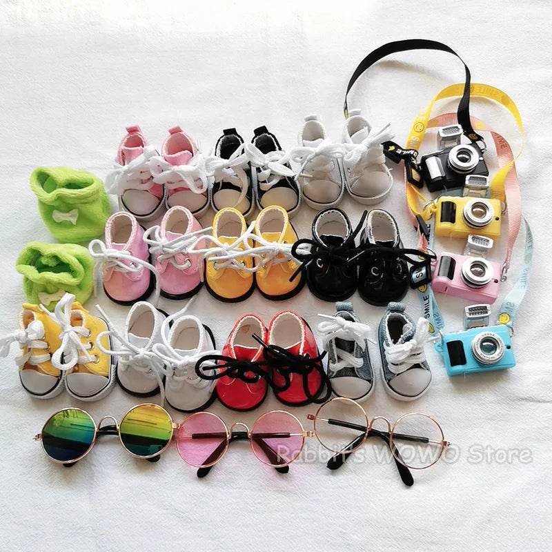 Premium Mini Plush Labubu Doll Accessories with Stylish Canvas and Leather Shoes for 20cm Kpop Idol Collectors - ToylandEU