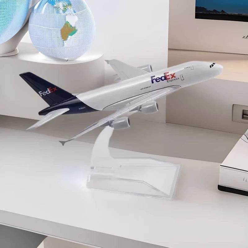 Premium Model Aircraft FedEx A380 Diecast 16cm Kids - ToylandEU