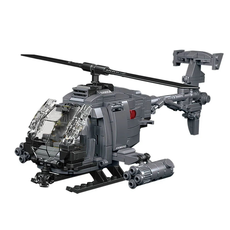 Premium Model Aircraft Kit AH6i Helicopter Fighter With Self Locking Bricks Compatible With Lego For Teens And Adults - ToylandEU