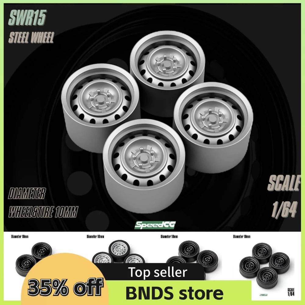 Premium Model Car Wheels With Rubber Type N For Scale Cars - ToylandEU