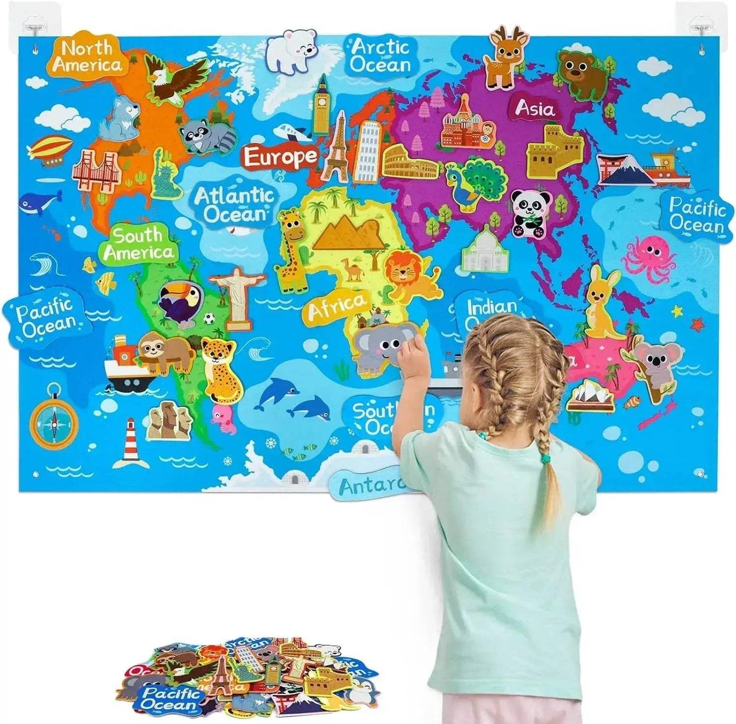 Premium Montessori Felt Board Kit Oversize Solar System With 41 Felt Figures 43x29 Inches - ToylandEU
