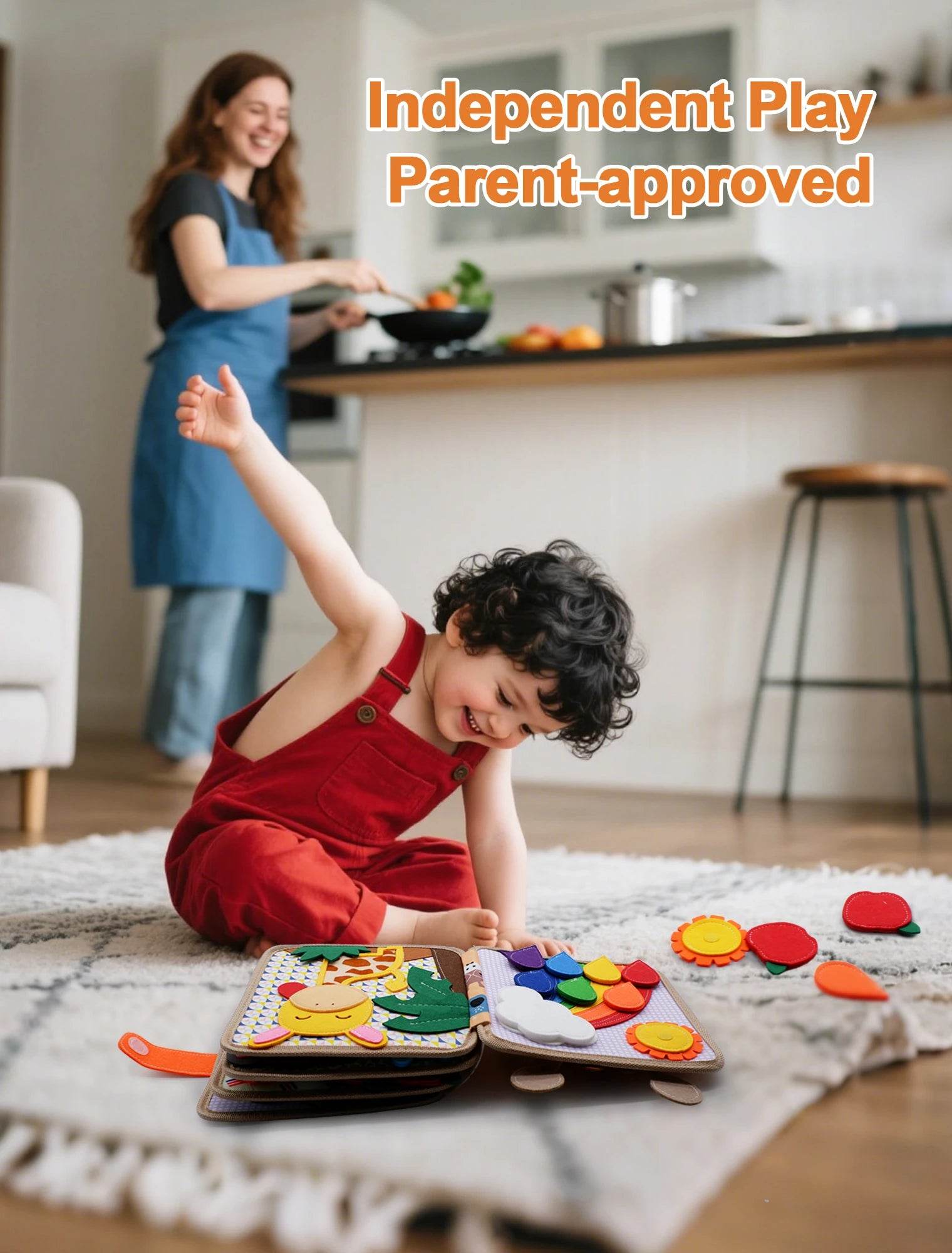 Premium Montessori Toy Giraffe Busy Board 3D Felt Book for Fine Motor Skills Development in Children Aged 3 to 6 - ToylandEU